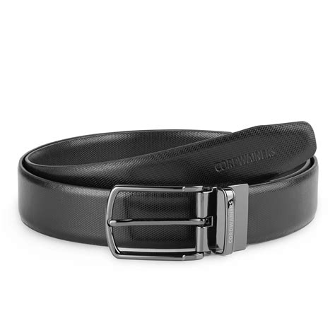 Kyel Reversible black and blue leather belt » Cordwainers - Cordwainers