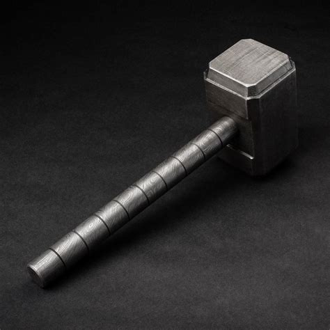 Thor's Hammer "Mjölnir" Made From Solid Damascus Steel