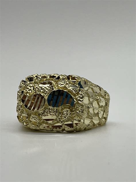 10KT Gold Mens Nugget Ring VJ Diamond Orlando
