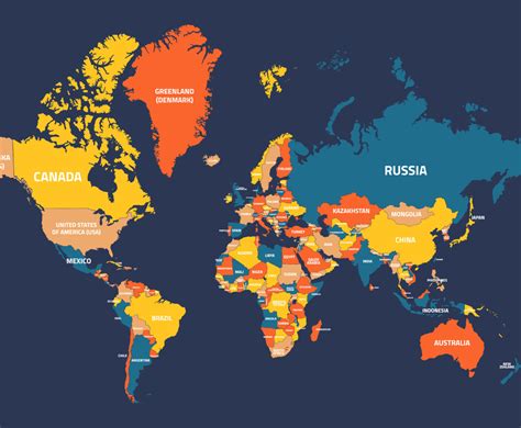 World Map with Country Names 的图像结果
