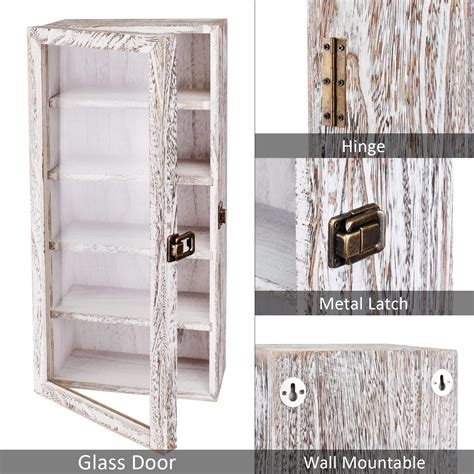 Buy Ikee Design Wall Mounted Wooden Collectible Display Case 5 Shelf ...