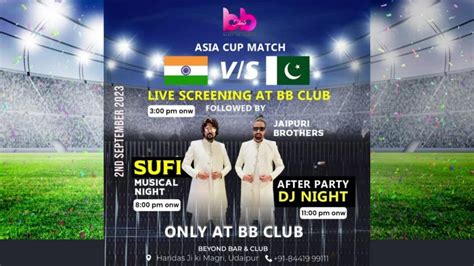 SUFI NIGHT - JAIPURI BROTHERS - 2 Sept 2023, Beyond Bar & Club | BB ...