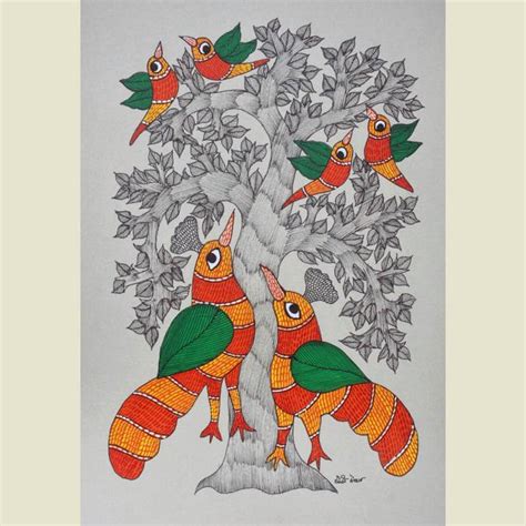 Buy Khag - Gond Painting 12 Online On Zwende