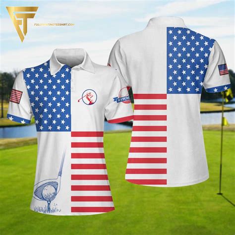 American Flag Golf V2 Full Printing Polo Shirt - Pixeltee