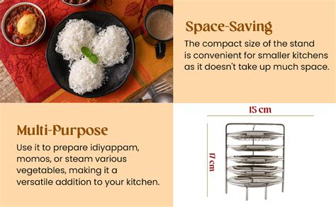 Jain Stainless Steel Idiyappam Stand (Small Size) with 5 Plates | Momos ...