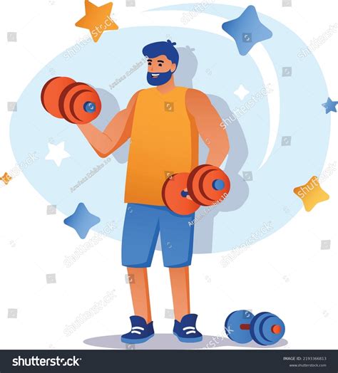 Athlete Warming Training Working Out Flat Stock Vector (Royalty Free ...