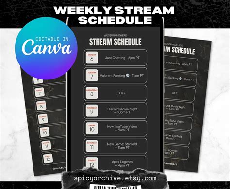 Image result for Stream Schedule Maker
