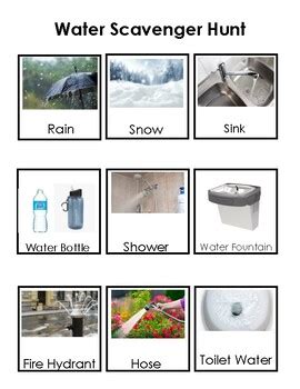 Water Scavenger Hunt (NYCDOE Pre-K Unit Aligned) by Teaching with Ms Barone