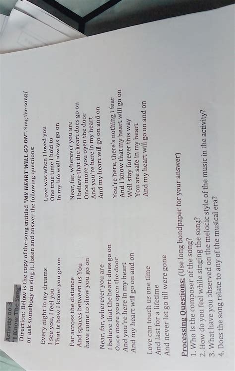 Processing Questions:1. Who is the composer of the song? 2. How do you ...