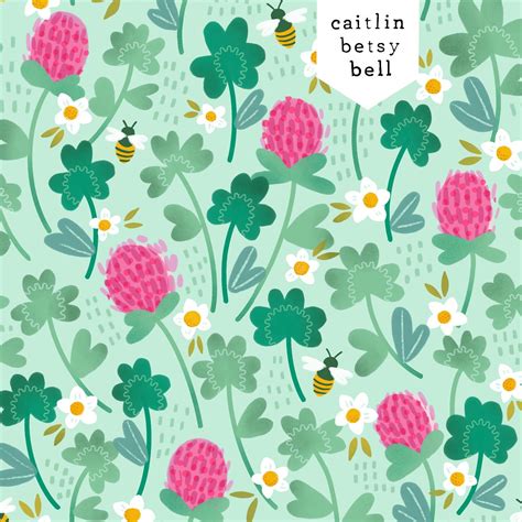 Vermont State Flower and Insect Pattern