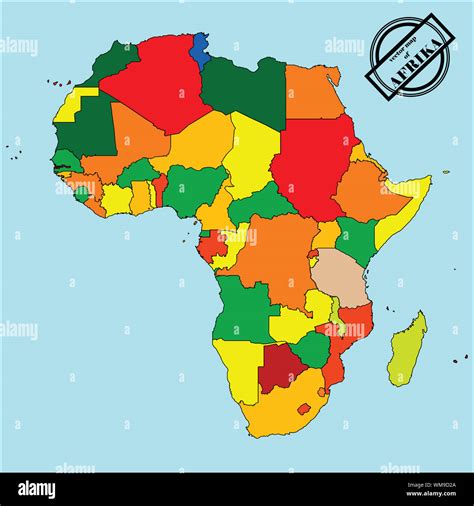 Political map of africain colors, easy to edit, copy, paste, move countries Stock Photo - Alamy