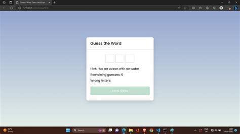 Word Guessing Game Java 的图像结果