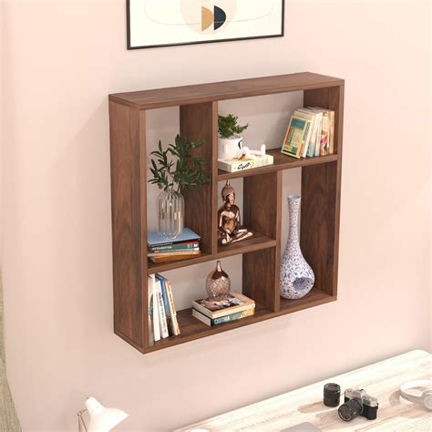 BLUEWUD Javis Engineered Wood Wall Shelve Decor Floating Shelf Display ...