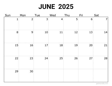 June 2025 Printable