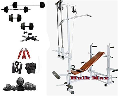 JGS Home Excercise Adjustable 20 in 1 Gym Bench with 60kg Rubber Plates ...