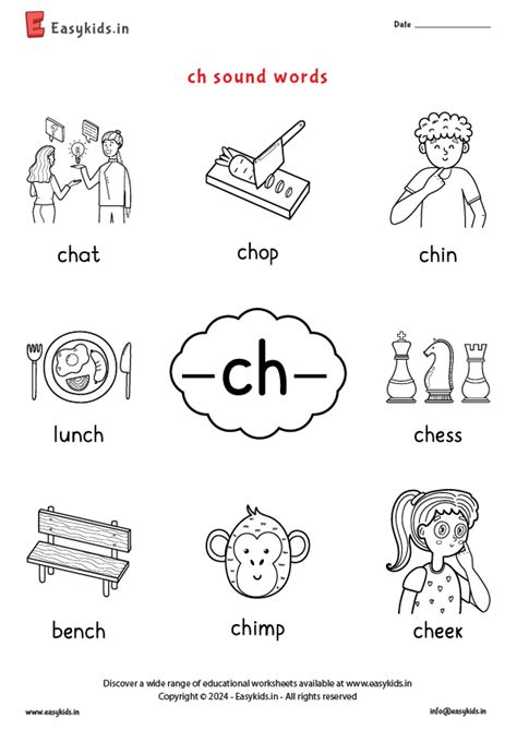 ch words Worksheet by Easy Kids - EasyKids.in