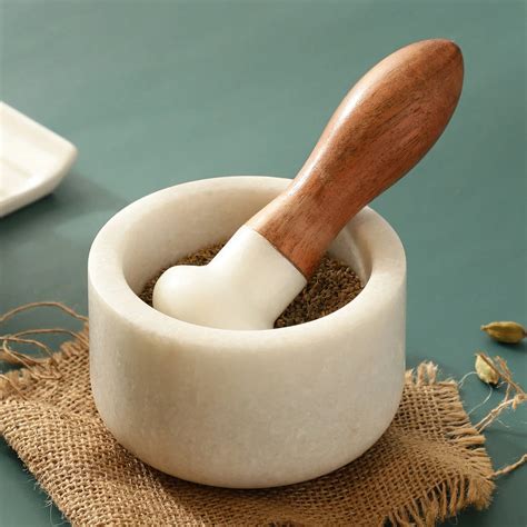 Classic Marble Mortar & Pestle Set – Elegant & Durable Grinder ...