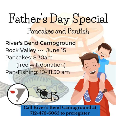 Rock Valley Fathers Day Special: Pancakes and Panfish, Rivers Bend ...