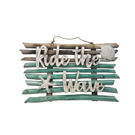 Ride The Wave Sign Wall Coastal Plaque Sign Wall Hanging Decor ...