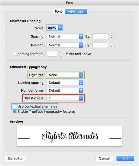 Image result for OpenType Features