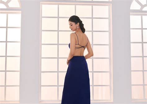 Navy Blue Ruffle Embroidered Drape Skirt Set – Masumi Mewawalla