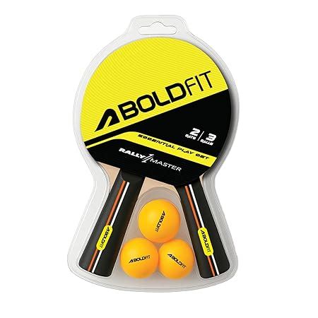 Buy Boldfit Wood Table Tennis Racquet Set - 2 Racquets & 3 Balls - TT ...
