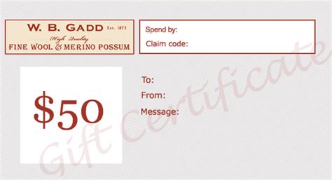 $50 Gift Voucher | WB Gadd