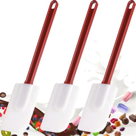 Commerical Rubber Spatulas Pack of 3 (9.5-Inch) Heat Resistant ...