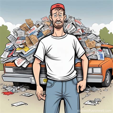 White Trash Cartoon Character | Stable Diffusion Online