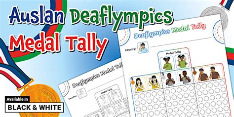 Auslan Deaflympics Medal Tally Sheet for Students - Twinkl