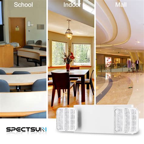 SPECTSUN Emergency Light White, Commercial Emergency Light with Battery ...