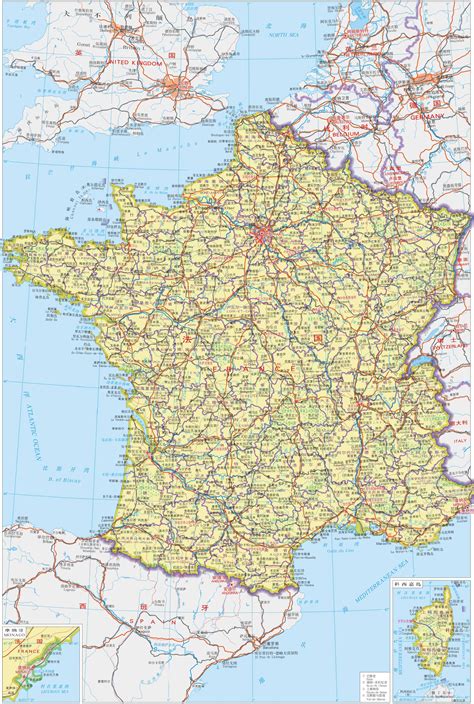 法国地图 - 法国地图高清版 - 法国地图中文版