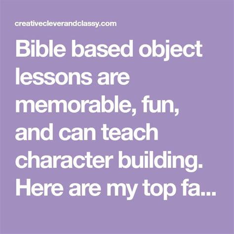 Image result for Bible Object Lessons