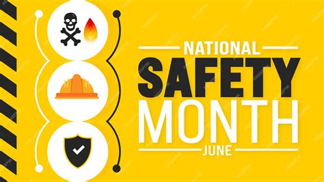 Premium Vector | June is National Safety Month background template ...