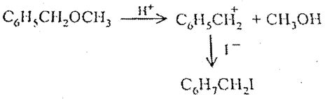 Assertion:The major products formed by heating`C_(6)H_(5)CH_(2)OCH_(3 ...