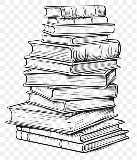 Sketch Of Stack Of Books