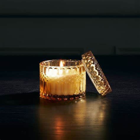 Brown Textured Glass Wax Filled Jar - Medium