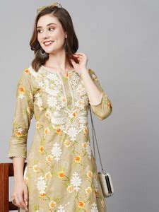 Cotton Chikankari Kurti - Buy Cotton Chikankari Kurti online at Best ...