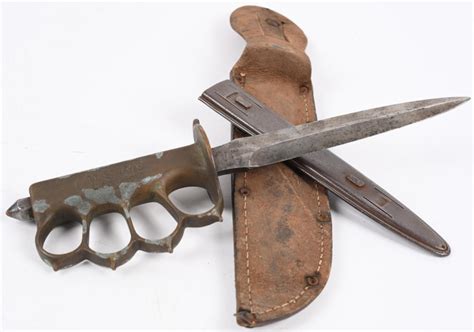 At Auction: WWI US M1918 TRENCH KNIFE, LF&C W/ SCABBARD WW1