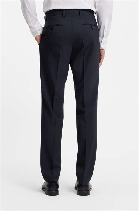 BOSS - Regular-fit suit in stretch virgin wool - Blue