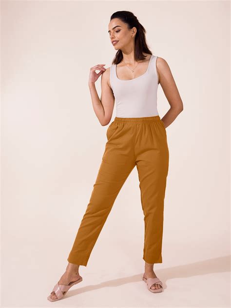 Mustard Cotton Pencil Pant – Go Colors India