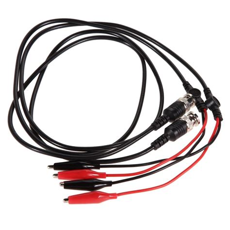 2Pcs 110Cm Bnc to Dual Clip Oscilloscope Test Probe Leads Cables ...