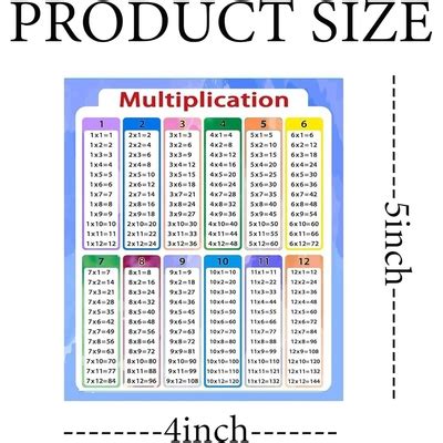 Remarkabel Multiplication Chart Stickers,4x5 Inch India | Ubuy