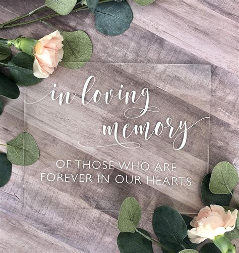 Buy In Loving Memory Acrylic Sign | Wedding Memorial Sign With Stand ...