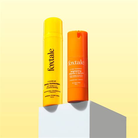 Buy Vitamin C Serum & Dewy Finish Sunscreen Combo by Foxtale