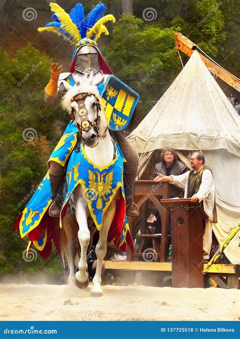 Medieval Knights on Horses, Battle Editorial Stock Photo - Image of ...