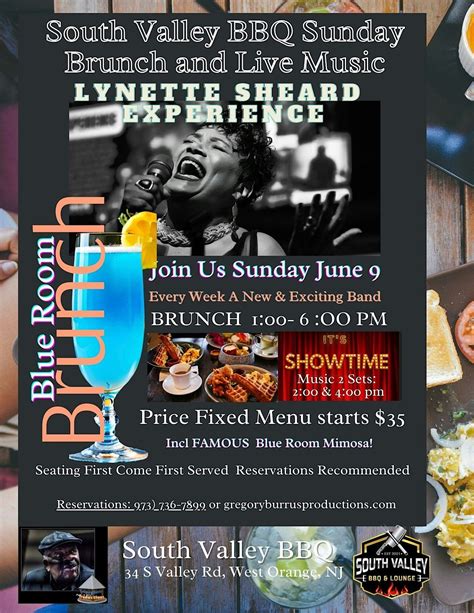 Sunday Blue Room Brunch featuring Lynette Sheard Experience, South ...