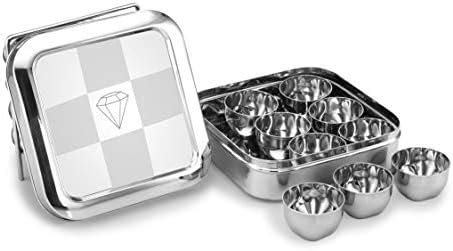 Dibha Stainless Steel Square Shape Masala Box/Masala Dabba With Nine ...