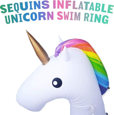 Buy Boxgear Inflatable Float, Glitter Sequin Animal Pool Floats ...