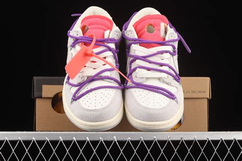 Off-White x Nike SB Dunk Low Lot 15 of 50 Neutral Grey Purple DJ0950 ...